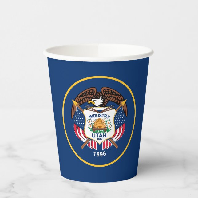 Staatsflagge Utah Pappbecher (Links)