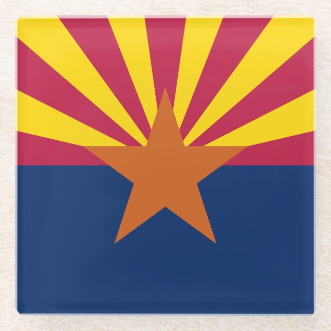 Staatsflagge von Arizona Glasuntersetzer (Vorderseite)
