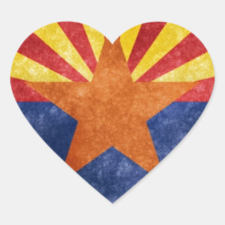 Staatsflagge von Arizona Herz-Aufkleber