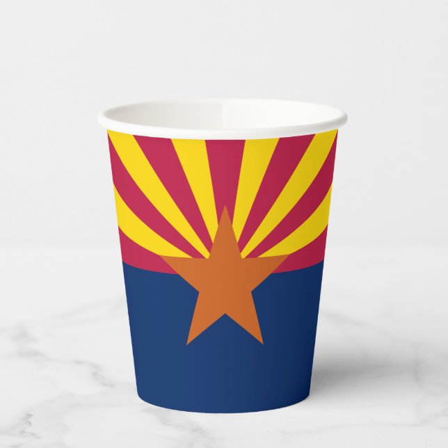 Staatsflagge von Arizona Pappbecher (Links)