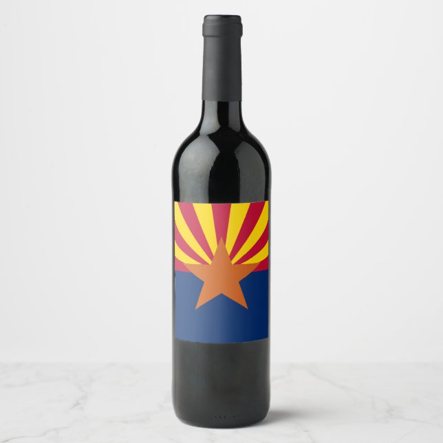 Staatsflagge von Arizona Weinetikett (Vorderseite)