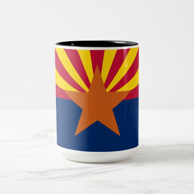 Staatsflagge von Arizona Zweifarbige Tasse (Mittel)