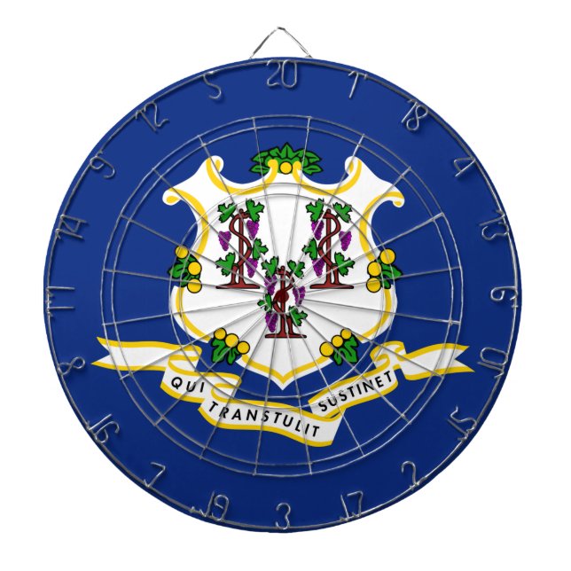 Staatsflagge von Connecticut Dartscheibe (vorne)