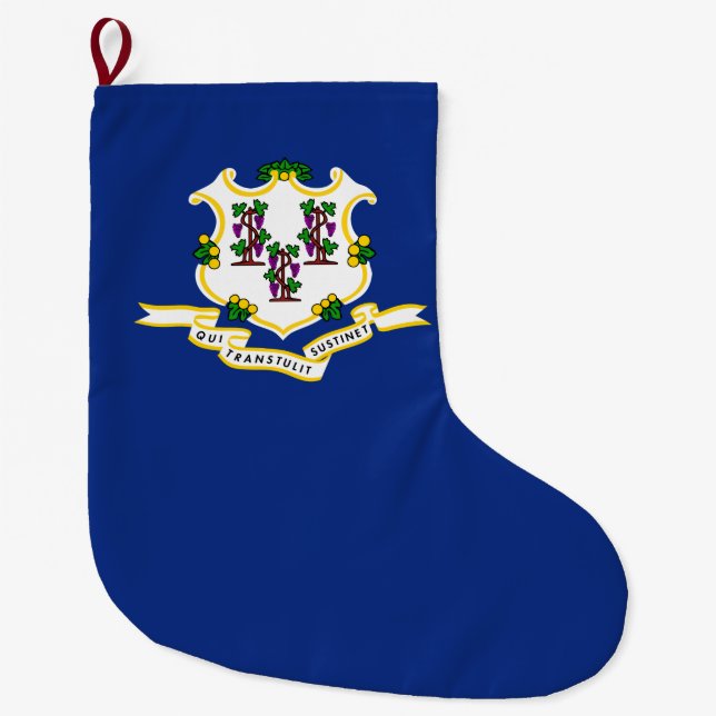 Staatsflagge von Connecticut Großer Weihnachtsstrumpf (Vorderseite)