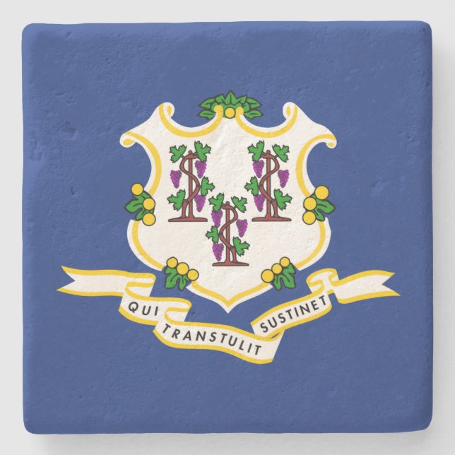 Staatsflagge von Connecticut Steinuntersetzer (Vorderseite)