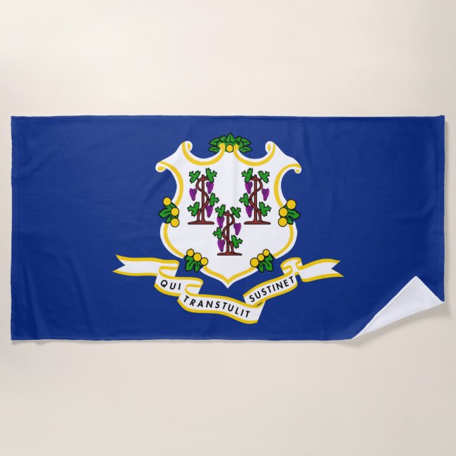 Staatsflagge von Connecticut Strandtuch (Vorderseite)