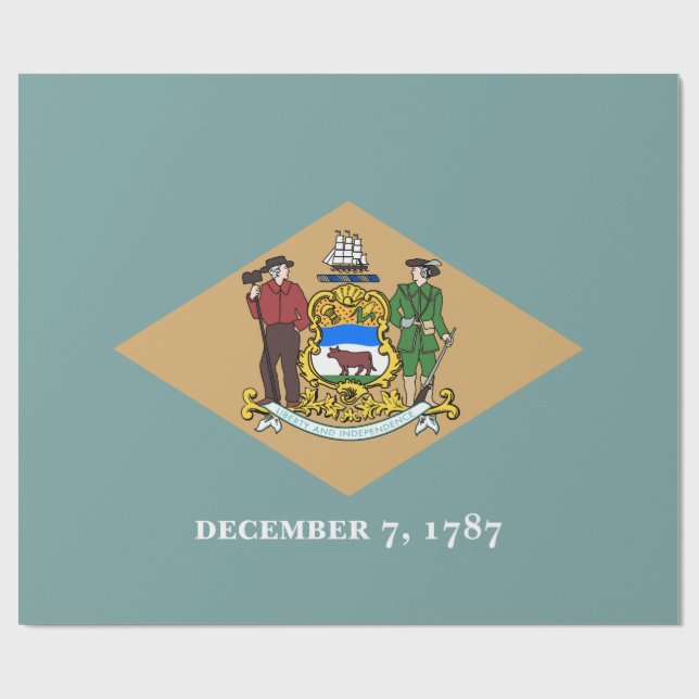 Staatsflagge von Delaware (DE, USA) Geschenkpapier (Flach)