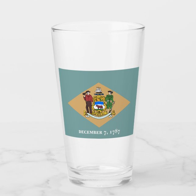 Staatsflagge von Delaware (DE, USA) Glas (Vorderseite)