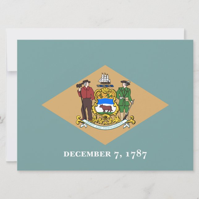 Staatsflagge von Delaware (DE, USA) Karte (Vorderseite)