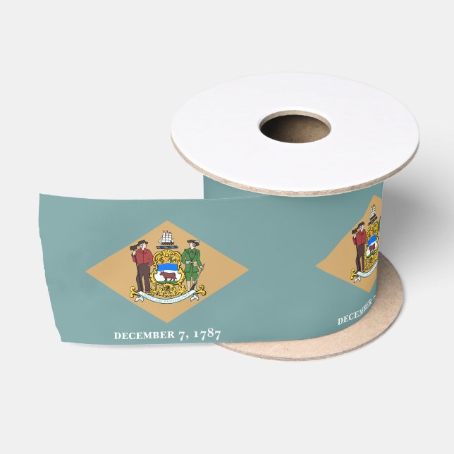 Staatsflagge von Delaware (DE, USA) Satinband (Spule)