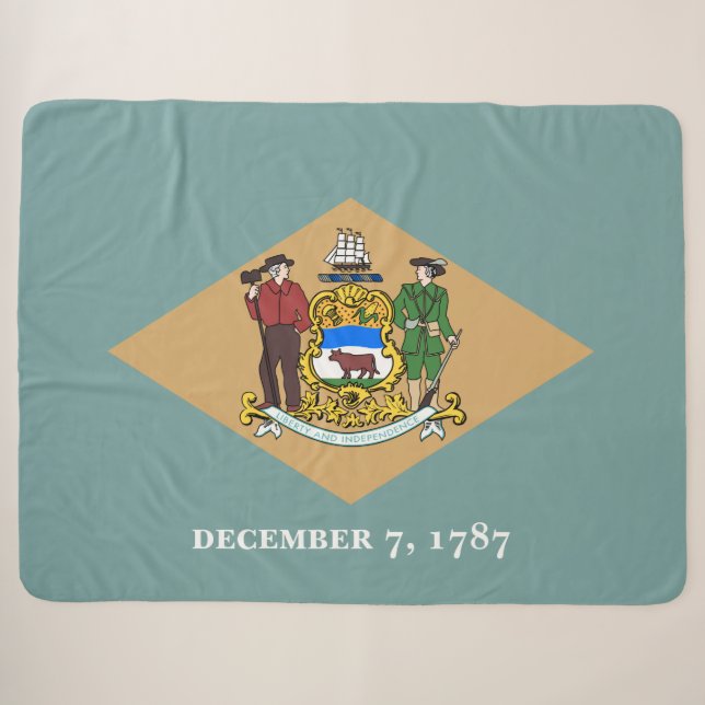 Staatsflagge von Delaware (DE, USA) Sherpadecke (Vorderseite (Horizontal))