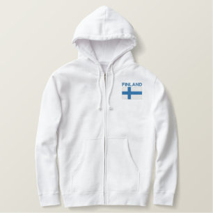 Staatsflagge von Finnland Bestickter Hoodie