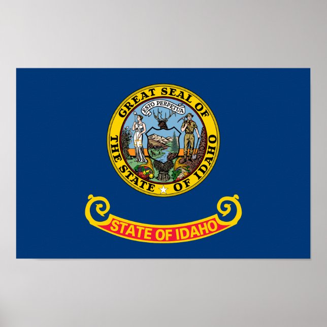 Staatsflagge von Idaho Poster (Vorne)