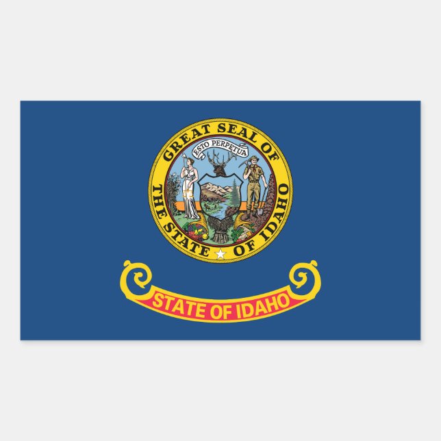 Staatsflagge von Idaho Rechteckiger Aufkleber (Vorderseite)