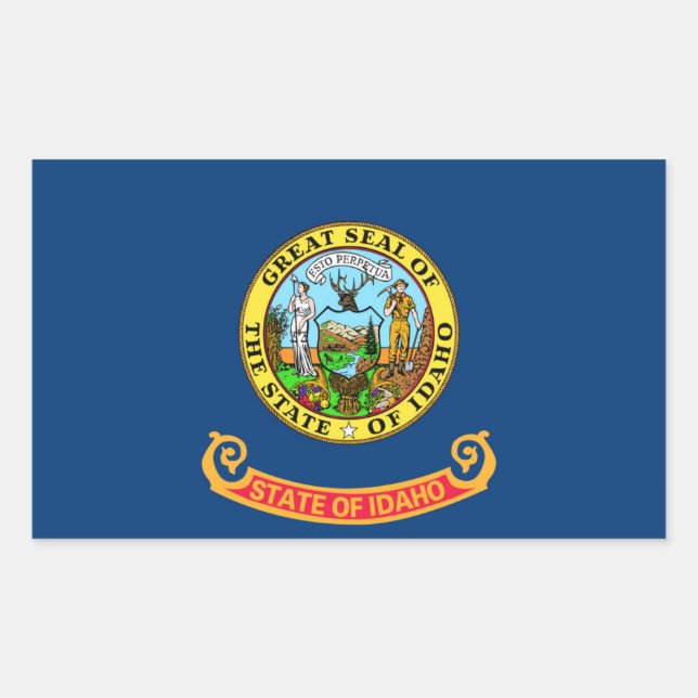 Staatsflagge von Idaho Rechteckiger Aufkleber (Vorderseite)