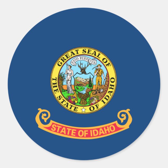 Staatsflagge von Idaho Runder Aufkleber (Vorderseite)