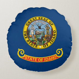 Staatsflagge von Idaho Rundes Kissen