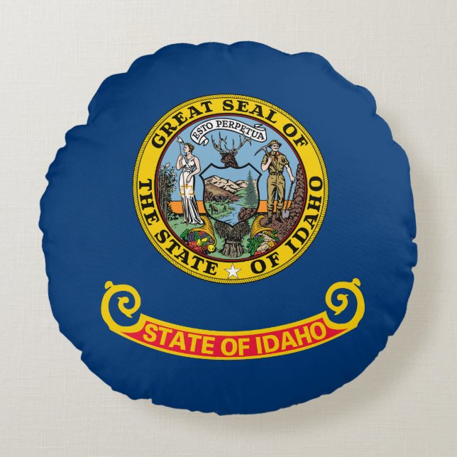 Staatsflagge von Idaho Rundes Kissen (Vorderseite)