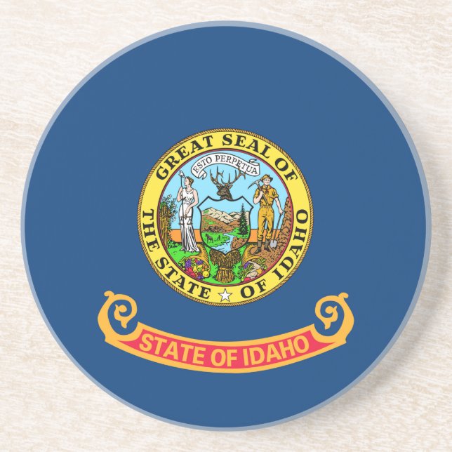 Staatsflagge von Idaho Sandstein Untersetzer (Vorne)