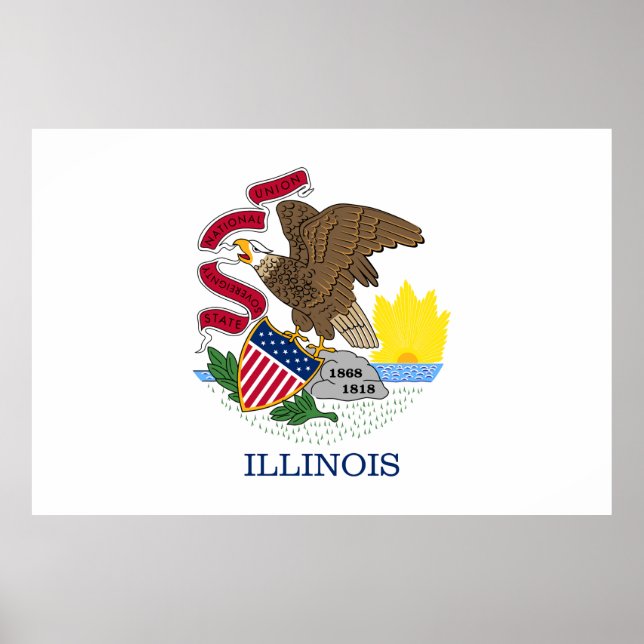 Staatsflagge von Illinois Poster (Vorne)