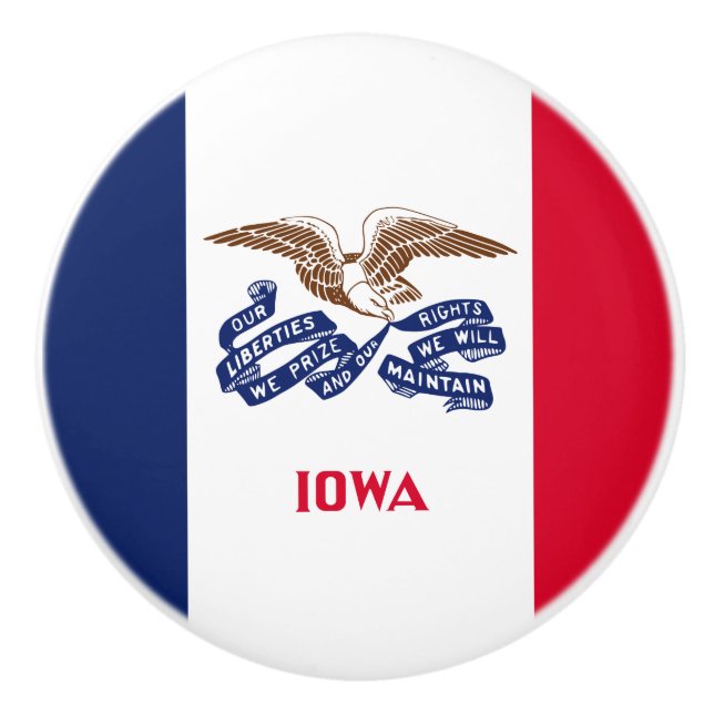 Staatsflagge von Iowa Keramikknauf (Vorderseite)