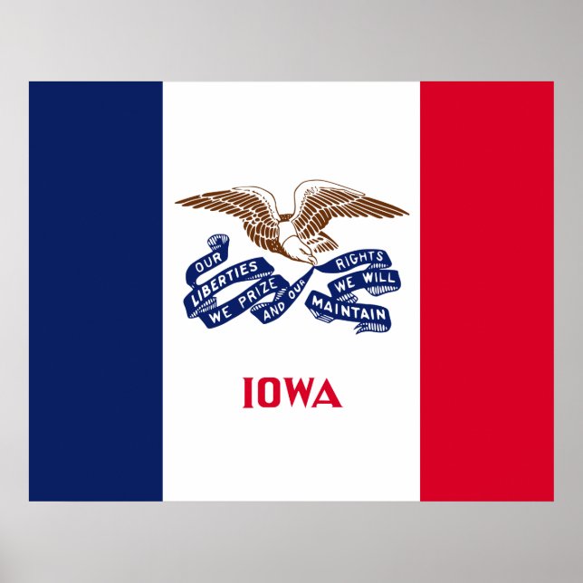 Staatsflagge von Iowa Poster (Vorne)
