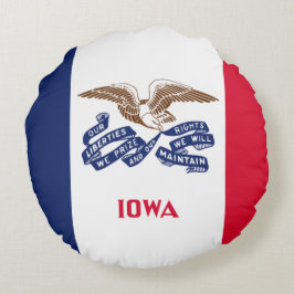 Staatsflagge von Iowa Rundes Kissen