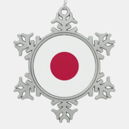 Staatsflagge von Japan Schneeflocken Zinn-Ornament