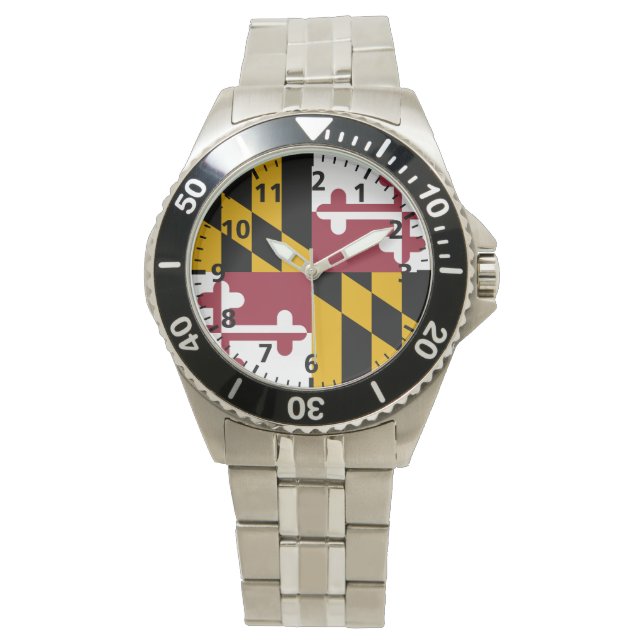 Staatsflagge von Maryland Armbanduhr (Vorderseite)