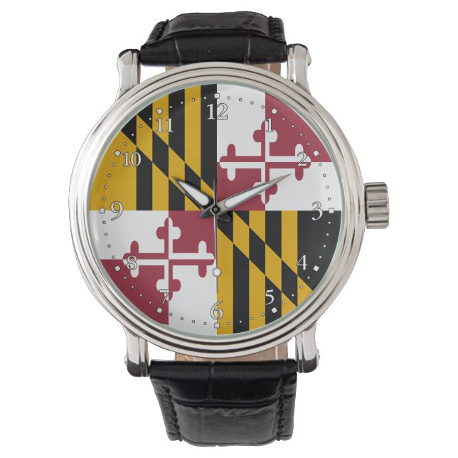 Staatsflagge von Maryland Armbanduhr (Vorderseite)