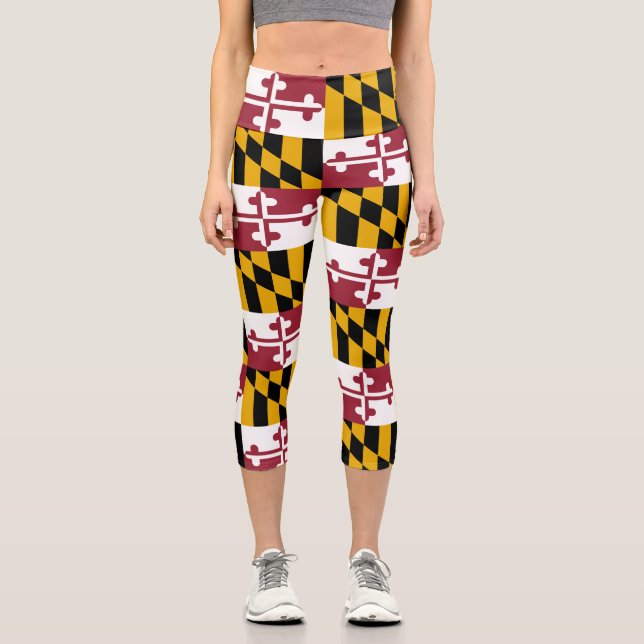 Staatsflagge von Maryland Capri Leggings (Vorderseite)