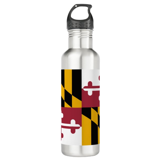 Staatsflagge von Maryland Edelstahlflasche (Vorderseite)