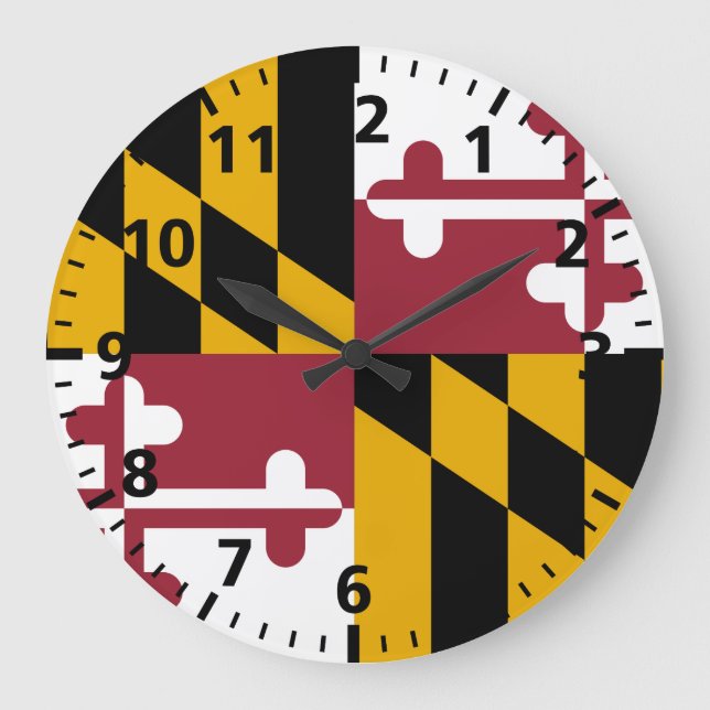 Staatsflagge von Maryland Große Wanduhr (Vorderseite)