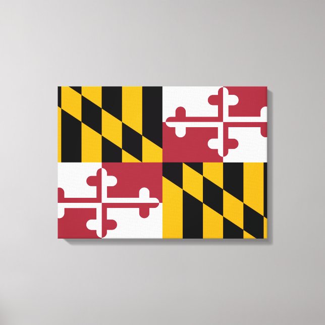 Staatsflagge von Maryland Leinwanddruck (Vorderseite)