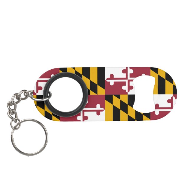 Staatsflagge von Maryland Mini Flaschenöffner (Rückseite Horizontal)