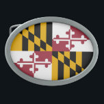 Staatsflagge von Maryland Ovale Gürtelschnalle<br><div class="desc">Patriotische Maryland-Staatsflagge.</div>