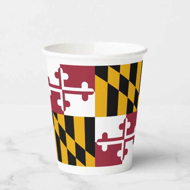 Staatsflagge von Maryland Pappbecher (Links)