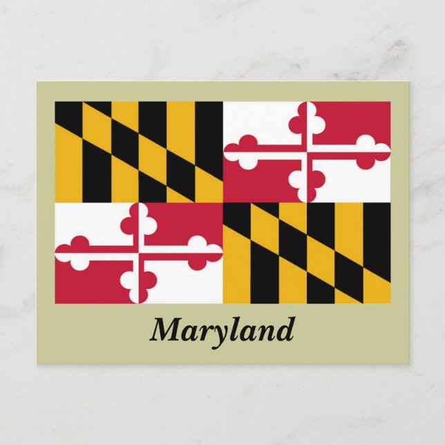 Staatsflagge von Maryland Postkarte (Vorderseite)