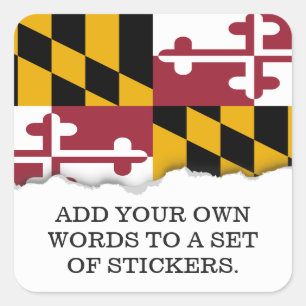 Staatsflagge von Maryland Quadratischer Aufkleber