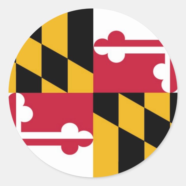 Staatsflagge von Maryland Runder Aufkleber (Vorderseite)