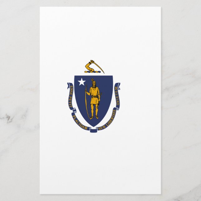 Staatsflagge von Massachusetts Briefpapier (Vorderseite)