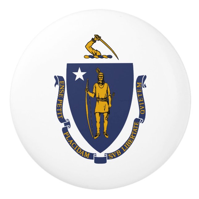 Staatsflagge von Massachusetts Keramikknauf (Vorderseite)
