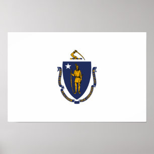 Staatsflagge von Massachusetts Poster