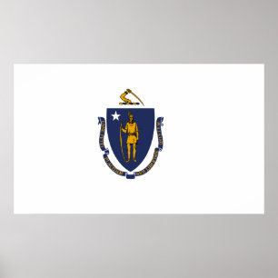 Staatsflagge von Massachusetts Poster
