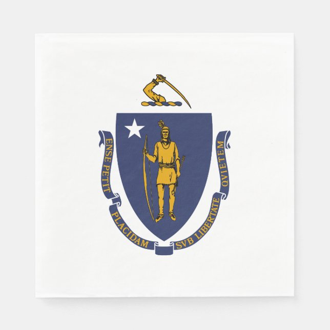 Staatsflagge von Massachusetts Serviette (Vorderseite)