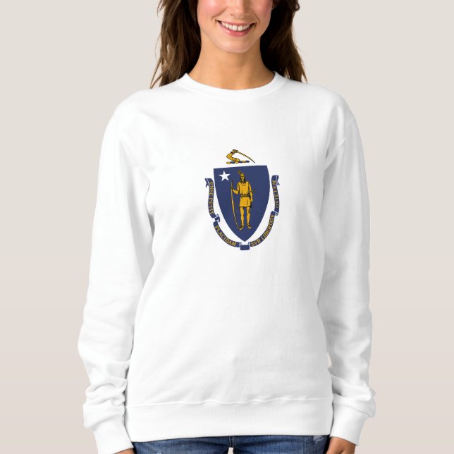 Staatsflagge von Massachusetts Sweatshirt (Vorderseite)