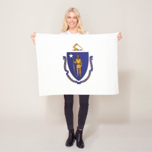 Staatsflagge von Massachusetts, USA Fleecedecke