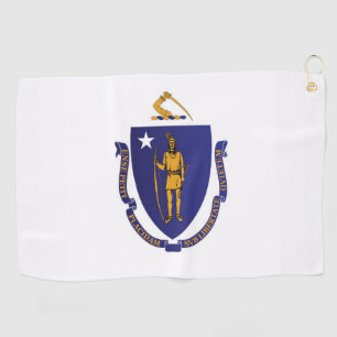 Staatsflagge von Massachusetts, USA Golfhandtuch