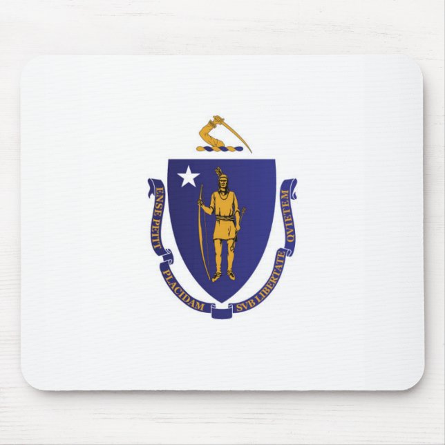 Staatsflagge von Massachusetts, USA Mousepad (Vorne)