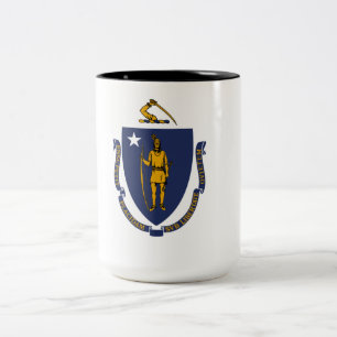 Staatsflagge von Massachusetts Zweifarbige Tasse